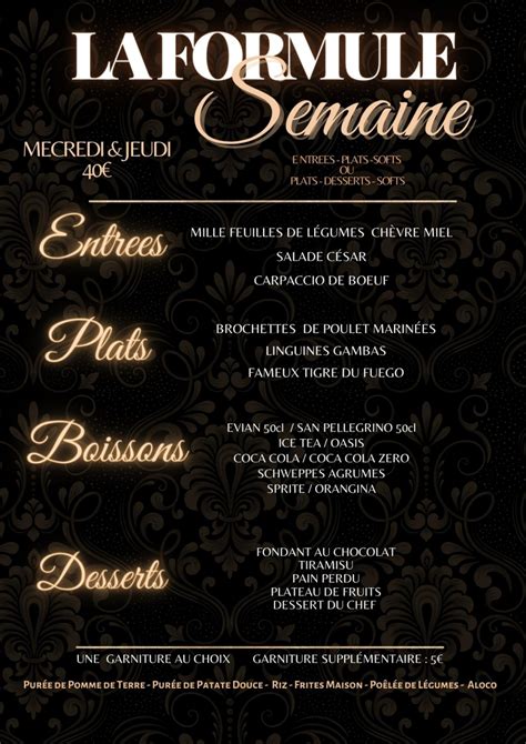 Menu at Fuego Latino Paris restaurant, Bondy